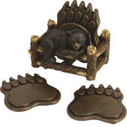 Rivers Edge Bear Paw 4 Coaster Set