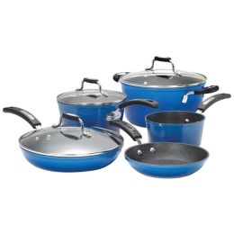 THE ROCK(TM) by Starfrit(R) 034613-001-0000 THE ROCK(TM) by Starfrit(R) 8-Piece Cookware Set with Bakelite(R) Handles (Blue)