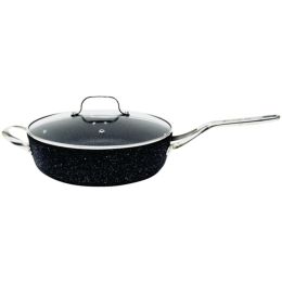 THE ROCK(TM) by Starfrit(R) 060318-003-0000 THE ROCK(TM) by Starfrit(R) 11, 4.7-Quart Deep Saute Pan with Glass Lid & Stainless Steel Handles
