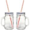 Gourmet By Starfrit(R) 080049-006-0000 Mason Jar Mugs, 2 pk with Straws