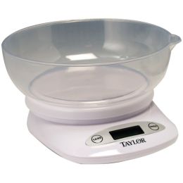Taylor(R) Precision Products 380444 4.4lb-Capacity Digital Kitchen Scale with Bowl