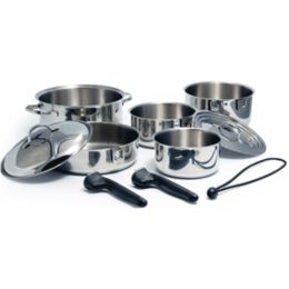 Kuuma 10-Piece Stainless Steel Nesting Cookware Set - Induction Compatible - Oven Safe