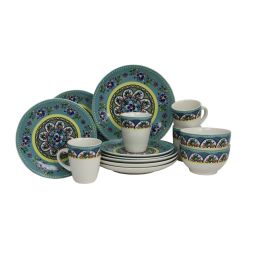 Elama Santa Fe Springs 16pc Stoneware Dinnerware Set
