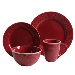 Gibson Lilith 16pc Dinnerware Set- Red