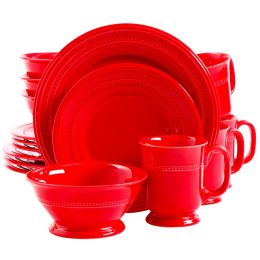 Gibson Barberware 16 Pc Dinnerware Set - Red