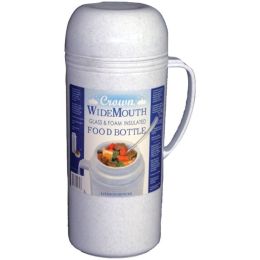 Royal Crown RAZ10 Wide-Mouth Glass Vacuum Food Thermos (1.0 Liter)