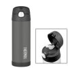 Thermos FUNtainerâ„¢ Stainless Steel, Insulated Straw Bottle - Charcoal - 16 oz.