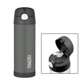 Thermos FUNtainerâ„¢ Stainless Steel, Insulated Straw Bottle - Charcoal - 16 oz.