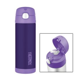 Thermos FUNtainerâ„¢ Stainless Steel, Insulated Straw Bottle - Purple - 16 oz.