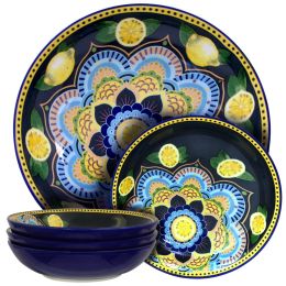 Elama Luna Di Limon 5 Piece Pasta Serving Bowl Set