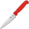 Spyderco Paring Knife 4.5 in Serrated Red Handle