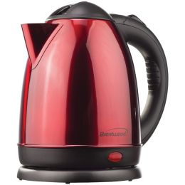 Brentwood 1.5-liter Red Stainless Steel Electric Cordless Tea Kettle BTWKT1785
