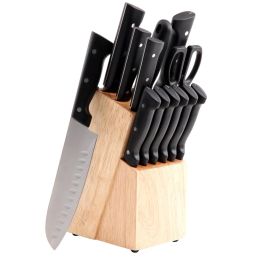 Oster Forsett 14-Piece Cutlery Set W/Pinewood Block