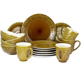 Elamas Cleo 16 Piece Stoneware Dinnerware Set