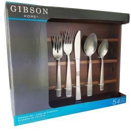 Gibson Geraldine 54 Piece  Flatware Set With a Bamboo Caddy