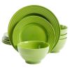 Gibson Plaza Cafe 12-Piece Dinnerware Set in Green