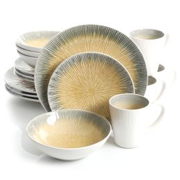 Gibson ShangriLa Court 16pc Dinnerware Set, Yellow