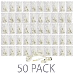 (50-Pack) 40 3.5mm In-Ear Earbuds w/Inline Remote & Microphone (White)