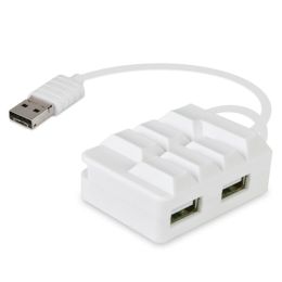 2-in-1 USB 2.0 Hub & Card Reader Combo with Standard USB/Micro USB Combo Connector & OTG Support (White)
