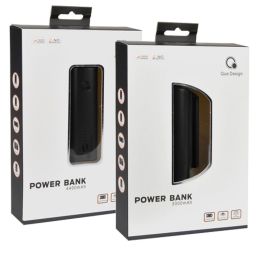 Que Design E227972 4400mAh 2.4A 12W & 3000mAh 1A 5W Power Bank (Black) - Retail Hanging Package