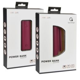 Que Design E227972 4400mAh 2.4A 12W & 3000mAh 1A 5W Power Bank (Cranberry Red) - Retail Hanging Package