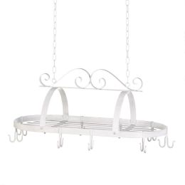 White Metal Hanging Pot Holder 10015252