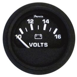Faria Heavy-Duty 2 Voltmeter (10-12VDC) - Black