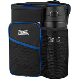 Thermos Lunch Lugger Cooler w/STAINLESS KING Direct Drink Bottle Set - Black
