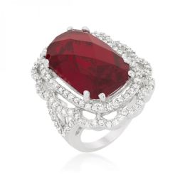 Red Cocktail Crest Ring (size: 07) R08379R-C13-07