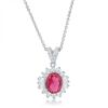 Chrisalee 3.2ct Ruby Cz Rhodium Classic Drop Necklace P50179R-C17