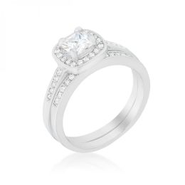 Pave Cushion Wedding Ring Set (size: 07) R08439R-C01-07