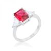 Classic Fuchsia Rhodium Engagement Ring (size: 07) R08451R-C17-07