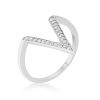 Michelle 0.2ct Cz Rhodium Delicate V-shape Ring (size: 10) R08464R-C01-10
