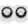 GE(R) 15417 24-Hour Polarized Plug-in Mechanical Timer with 48 On/off & 1 Outlet, 2 pk