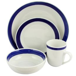 Gibson Basic Living III 16-Piece Dinnerware Set-Blue