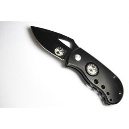JBOutman Black Button Lock Knife