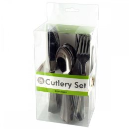 Disposable Silver Plastic Cutlery Set OL465