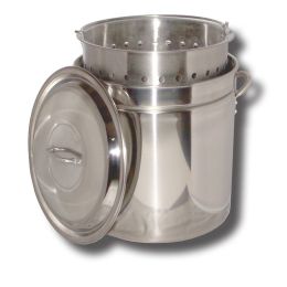King Kooker #KK36SR-36 Qt. Stainless Steel Pot - Bskt - Lid