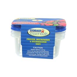 3 Pack Rectangular Food Containers With Lids HT624